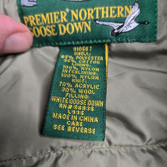 Cabela's Premier Northern Goose Down Parka Coat Jacket Mens Size Large Green C2 - Picture 11 of 15